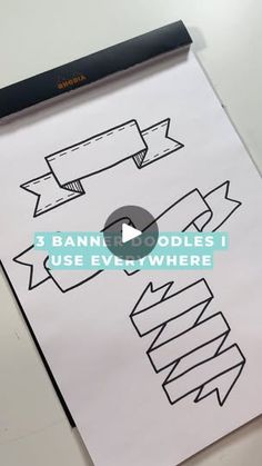 a piece of paper with an arrow drawn on it that says 3 bann doodles i use everywhere