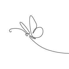 a single continuous line drawing of a butterfly