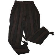 Coco Cotton Collection Linen Pants Vertical Stripe Wrap Style Women's Brand New Size: M Brand: Cotton Collection Sri Lanka India Pants Are Full Length That Tie At The Bottom And Slits Above Ankle On Both Sides Above Tie. Very Unique Cool Look! 100% Linen Dark Charcoal Black And Dark Brown Vertical Stripe Wrap Style On Sides And Tie On Leg Hem Black Leggins, Black Hipster, Old Navy Leggings, White Capris, Womens Capris, Ribbed Leggings, Striped Jumpsuit, Black Joggers, Jumpsuit With Sleeves