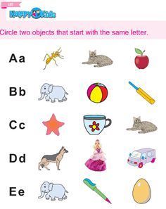 a worksheet for children to learn how to write and draw letters with pictures