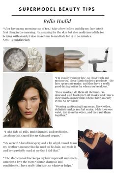 Bella Hadid Skincare, Healthy 2025, Bella Hadid Hair, Model Beauty Tips, Black Peel Off Mask, Model Beauty Secrets, Bella Hadid Aesthetic, Vogue Beauty Secrets