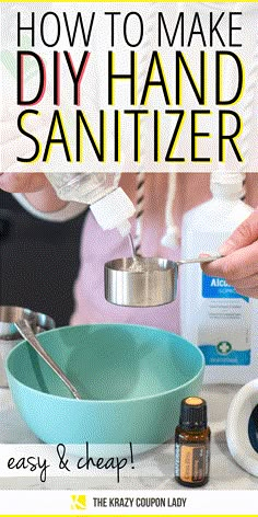 Make your own hand sanitizer at home with just a few ingredients. Hand Sanitizer Recipe, Natural Hand Sanitizer, Natural Disinfectant, Diy Organizer, Disinfectant Spray, Diy Sprays, The Krazy Coupon Lady, Krazy Coupon Lady, Household Cleaning Tips