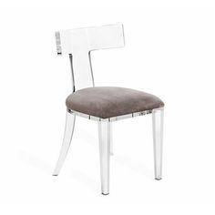 a white chair with a brown seat and back