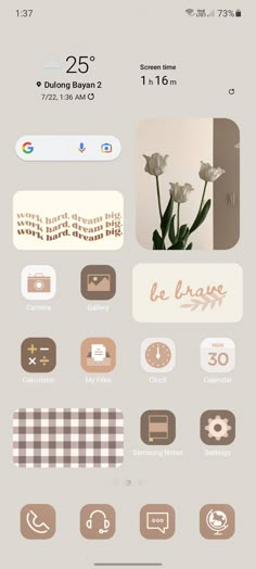 an iphone screen with various icons and buttons on the bottom right corner, including flowers