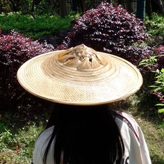 "This Hand Made Deluxe bamboo Hat is of Diameter 18/ Depth 4\"or 46cm /10cm. Made of 100% Bamboo . Old brown paint on the surface This Natural bamboo Braided Costume Hat includes a Chin Cord and Inner ring is bamboo too, to Keep the Hat on head This Natural bamboo Hand Made Item Makes a Fantastic Decoration for a Theme Party or as a Wall Decoration." Chinese Hat, Bamboo Hat, Bamboo Hats, Gold Digger, Brown Paint, Yard Work, Chinese Traditional, Costume Hats, Pin Jewelry