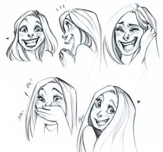 some drawings of different faces and expressions for the character from disney's beauty and the beast