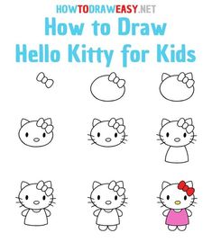 how to draw hello kitty for kids