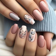 Autumn Nails Wedding, Winery Nails, Fall Nail Art, Floral Nails, Fall Nail Designs, Chic Nails, Nail Accessories, Flowers And Leaves, False Nails