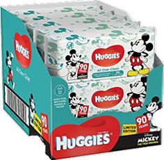 two boxes of huggies mickey mouse diapers