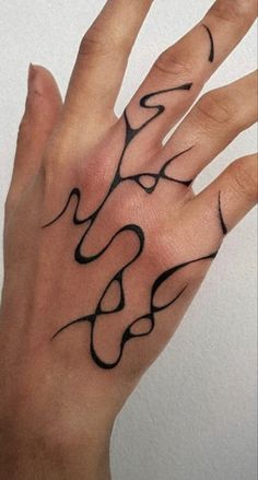 a person's hand with black ink on it and the word love written in cursive writing