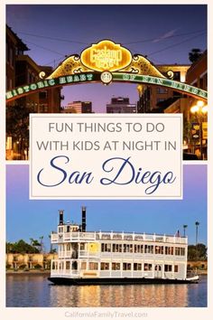 the san diego riverboat is featured in this postcard