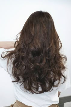 Perm On Layered Hair, Layer Perm Hair, Round Face Haircuts Long Curly, Face Framing Layers Naturally Wavy Hair, Layers On Frizzy Hair, Long Layered Hair Curly Waves, Long Haircut Wavy Hair Natural, Layered Hair Perm, Asian Perm Women Medium Hair