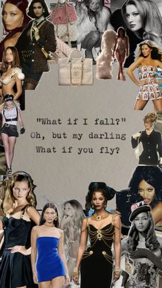 a collage of photos with women in different outfits and words that say what if i fail?