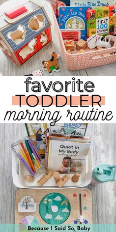 how to make a toddler morning basket Screen Free Morning Basket, One Year Old Morning Basket, Morning Basket One Year Old, Montessori Morning Routine, Morning Routine Basket, Morning Activity Basket Toddler, Montessori Morning Basket, No Screen Time Morning Basket, Morning Boxes Toddler