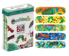 the very colorful insect bracelets are packaged in a tin and ready to be sold