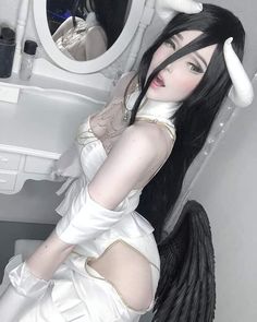 Anime Outfits Dress, Albedo Cosplay, Wigs Anime, Dress Jackets, Costumes Wigs, Costume Anime, X Picture, Anime Halloween, Outfits Dress