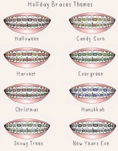 Holiday Braces Colors, Braces Colors For Christmas, August Braces Colors, Braces Combination Colors