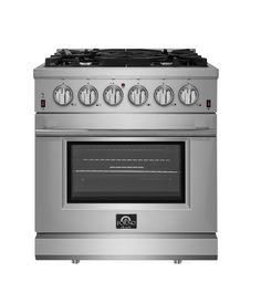 The 30 Inch Forno All Gas Range brings professional styling and quality into your home kitchen with its durable stainless-steel design. Cooktop has 5 sealed burners with a total stove top output of 68, 000 BTU including 1 sealed dual-ring burner for simmering delicate tasks like melting chocolate or cooking sauces, giving you the ability to cook up whatever delicious meals you desire. The continuous cast iron grates allow for even heat distribution and maximum stability of cookware mobility over Cast Iron Wok, Microwave Drawer, Cooking Sauces, Wall Mount Range Hood, Appliance Packages, Steel Panels, Professional Style, Kitchen Models, Gas Range