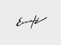 the word enaf written in cursive handwriting on a white background with black ink