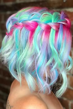 Mermaid Hair Color, Dyed Hair Pastel, Rainbow Hair Color, Cute Hair Colors, Bright Hair Colors, Beautiful Hair Color, Bright Hair, Funky Hairstyles