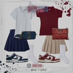 Cute Boarding School Uniforms, Cheap Fitted Tops For School Uniform, Burgundy Uniform Outfit, How To Style School Uniforms Uk, Back To School Outfits Uniform