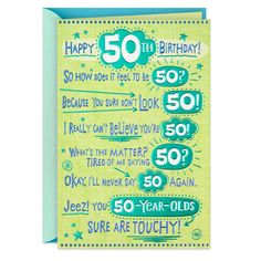 a birthday card for someone's 50th