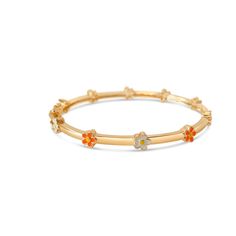 Orange and White Flowers Kids Bangle Bracelet - SHOPKURY.COM Orange And White Flowers, Kids Bangles, Kids Jewellery, American Diamond Necklaces, Butterfly Kids, Kids Bracelets, Diamond Necklaces, Kids Earrings, Kids Collection