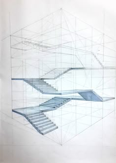 a drawing of some stairs in the air