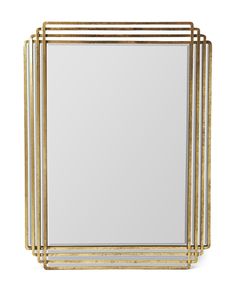 four gold framed mirrors on a white background