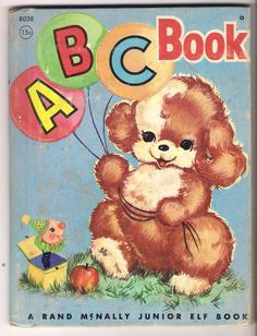 a children's book with an image of a teddy bear holding a ballon