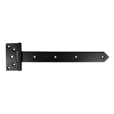 a black metal door handle on a white background