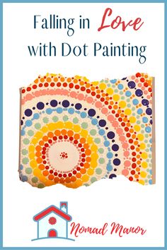 a book cover with the title falling in love with dot painting, and an image of a