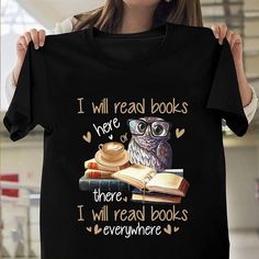 - Shirt Materials: Combed Cotton - Size: The Shirt Runs Bigger Than Usual. 5 Sizes Available: S, M. L, Xl, 2xl. - Ship: Fast Shipping. Made And Shipped From Usa. - Please Follow Me For New Items Books Shirt, Owl Shirt, Reading Humor, Owl T Shirt, Book Shirts, Read Book, Elegant Shirt, Gift For Men, Fashion Company