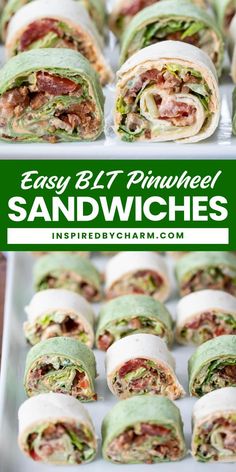 Try this Easy BLT Pinwheel Sandwiches recipe to level up your football day! With fresh romaine lettuce, crispy bacon, juicy tomato, and creamy avocado mayo, you can also make this delicious and crowd pleasing snack! Pin this recipe now!