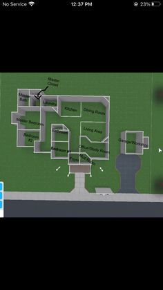 the floor plan for an apartment complex with several rooms and lots of parking spaces on it