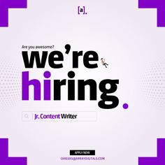 we're hiring on the website for content writer