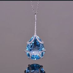 New Breathtaking!! Bright Blue Oval Waterdrop Crystal Charm Necklace With Silver Chain. Necklace Has An Extension On The Clasp. Very Very Shiny And Brilliant. Very Unique And Different. Perfect For Yourself Or As A Gift. Suitable For All Occasions. Suitable For Most Ages. Nwt قلادات متدلية, Pear Pendant, Topaz Jewelry, Magical Jewelry, Necklace Crystal, Charm Pendant Necklace, Blue Jewelry, Amethyst Pendant, Fantasy Jewelry