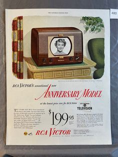 an old advertisement for the television from 1950