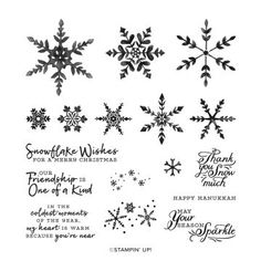 some snowflakes that are on the side of a white paper with black ink