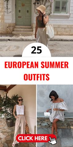 Top 25 European Summer Outfits 2024 | Street Style & Chic Elegance - Your Guide to Style and Fashion - Fashoria.com Korean Summer Outfit, Cute Outfit Ideas For Summer, Europe Outfits Summer, Outfit Ideas Cozy, Europe Summer Outfits, Summer Outfits Classy, Summer Outfit Aesthetic, Outfit Ideas For Work, Summer Fashion For Women