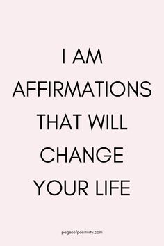 a pin that says in a large font I Am Affirmations That Will Change Your Life Be Inspiring Quotes, You Are Enough Affirmation, Mid Day Affirmations, Beautiful Affirmations Quotes, I Am Declarations, Positive Quotes For Life Daily Affirmations Free Printable, Words Of Affirmation For Yourself, Positive Godly Affirmations, I Am Kind Affirmation