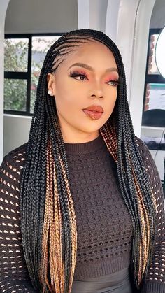 Side Braid Hairstyles For Black Women, Two Step Braids For Black Women, Dark Hair Short Bob, Tribals With Knotless Braids Cornrows, Braids Long Hairstyles, Hairstyles Dark Hair, Dark Hair Short, Hairstyle With Braids, Braiding Tutorials