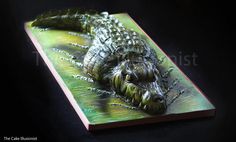 a book with an alligator's head on it