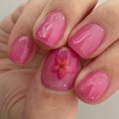 Simple Nails Jelly, Nail Paint Ideas Natural Nails, Short Nails Natural Designs, Pretty Soft Nails, Short Gel Nails With Charms, Nail Gel Inspo Short, Y2k Nails Short Pink, Summer Pink Nails Short, Super Short Nails Ideas Simple Summer