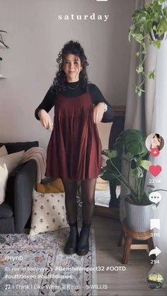 #burgundydress #tights #drmartensboots #outfitideas #outfits #outfitinspo Knee Length Dress With Tights, Curvy Clothing Styles, Modest Tights Outfit, Quirky 90s Fashion, Plus Size Dress Winter, Farmers Market Outfit Plus Size, Plus Size Dress With Tights, Loose Fall Outfits, Femine Masculine Fashion