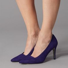 Elevate your style with these Dark Purple Stiletto Heels. Crafted from luxurious suede, featuring a sleek pointy toe design, these pumps add sophistication and allure to any outfit. Color: Dark purple Material: Vegan suede Heel Type: Stiletto heel Heel height: 3.15" / 80 mm approx Product measurements were taken using size 8. Please note that measurements may vary by size. Toe: Pointed toe Handcrafted US sizing. Fits true to size. Purple Fitted Heels With 4-inch Heel, Elegant Fitted Purple Heels, Suede Pointed Toe Heels For Night Out, Fitted Suede Court Shoes For Party, Fitted Suede Court Shoes With 4-inch Heel, Chic Fitted Suede Court Shoes, Fitted Purple Heels With 4-inch Heel, Fitted Purple High Heels, Fitted Purple Heels With Closed Toe