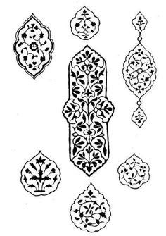 an image of some decorative designs in black and white