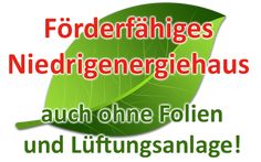 a green leaf with the words, forderfahlges nerdrengehauss