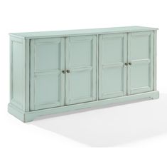 Add a touch of vintage charm to your home with the Holbrook sideboard in seafoam blue. The recessed panel doors and distressed finish provide a touch of rustic elegance, while the spacious interior shelves keep your dining essentials neatly organized. From Crosley Furniture. Dining Essentials, Seafoam Blue, Interior Shelves, Cabinet Furniture, Rustic Elegance, Panel Doors, Sea Foam, Vintage Charms, Sideboard