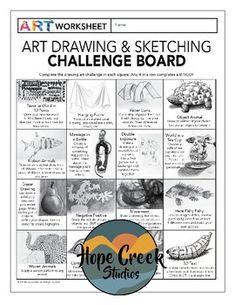 the art drawing and sketching challenge board